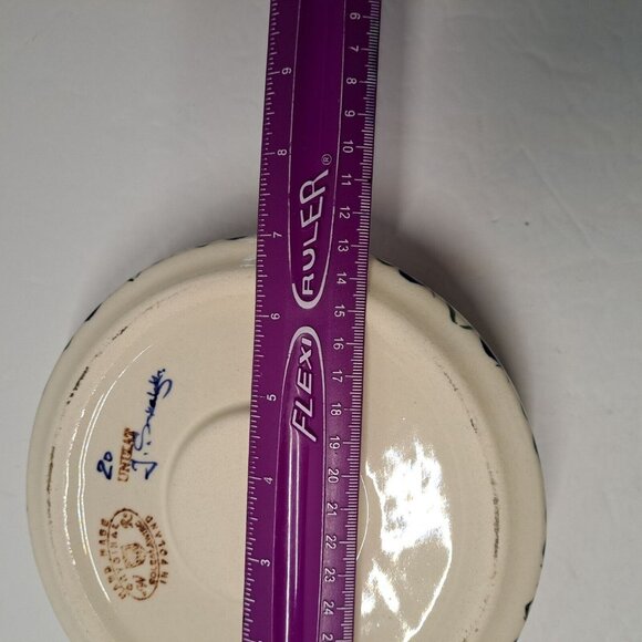 WR Ceramica Polish Pottery Unikat 7" Tealight Warmer/Heat Base Signed floral - Picture 5 of 9